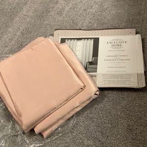 Rose colored Sateen blackout curtains